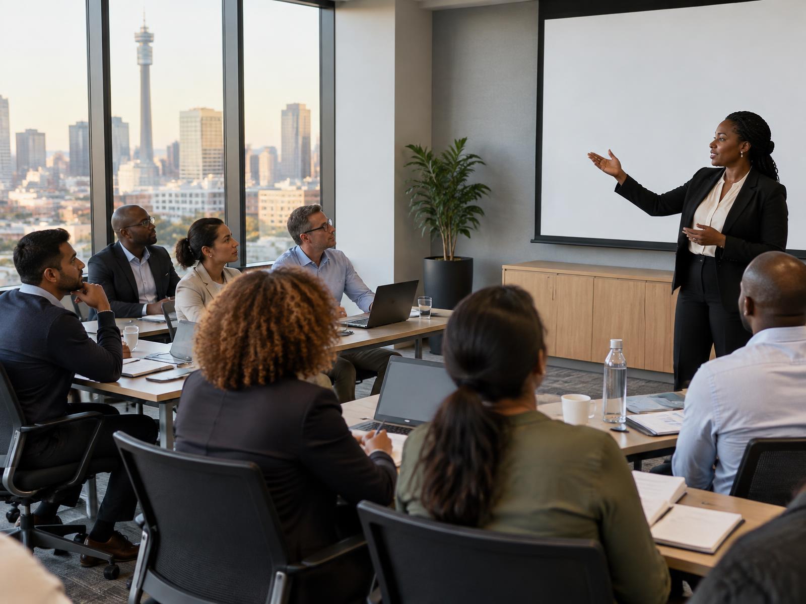 South African professionals taking part in an in-house labour-relations training session